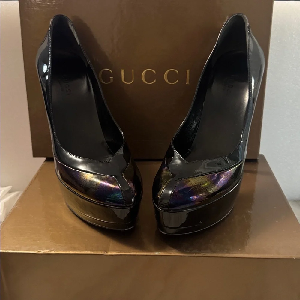 Elegant Gucci Oil Slick Platform Stiletto size 37,5 - Picture 2 of 16